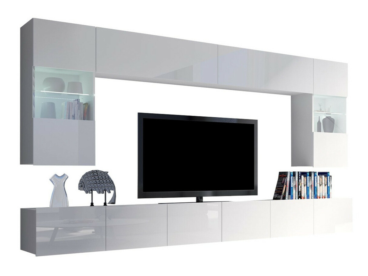 Ensemble de salon Remus I (Blanc + Blanc brillant)