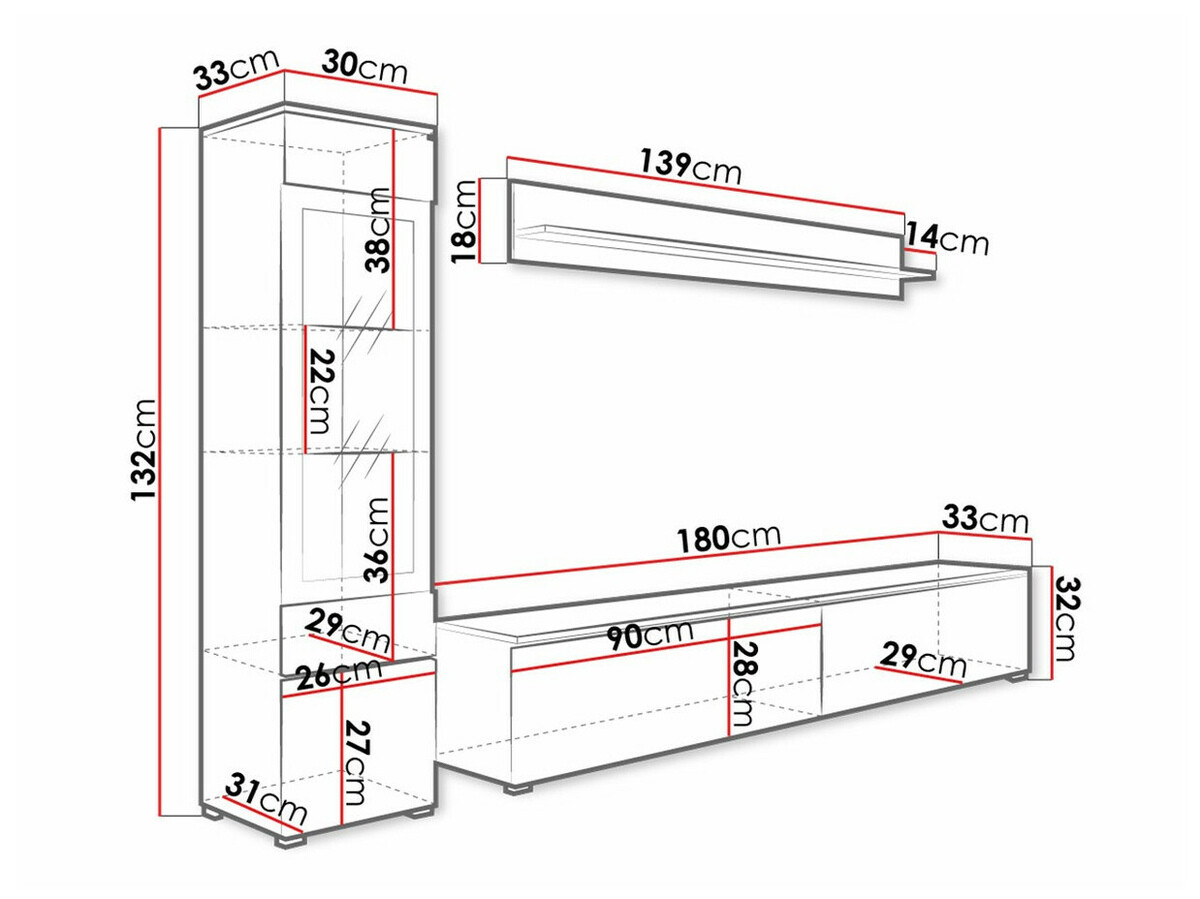 Ensemble de salon Mirfivo 100 (Chêne wotan + Blanc brillant)
