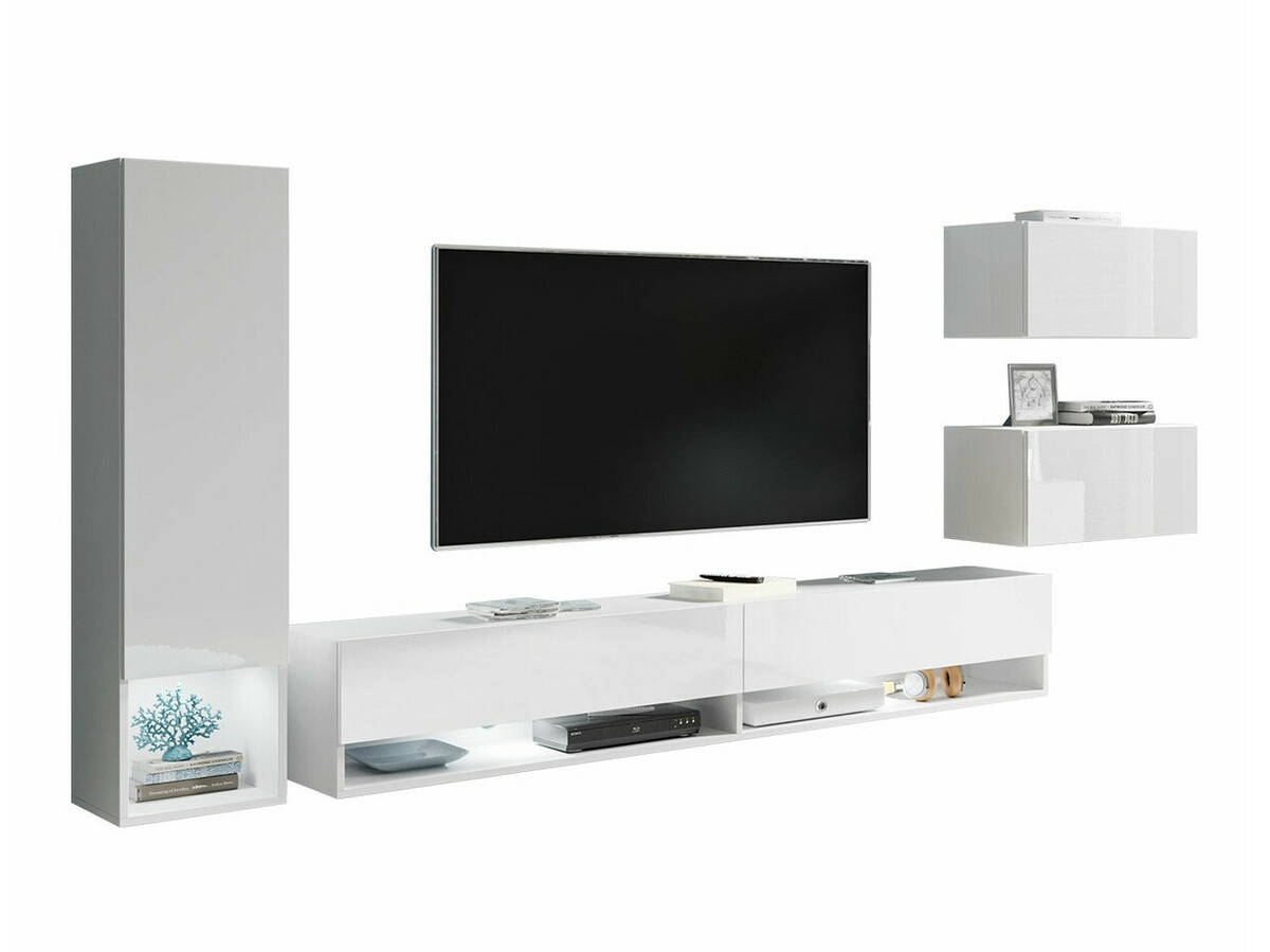 Ensemble de salon Sarasota 124 (Blanc + Blanc brillant)