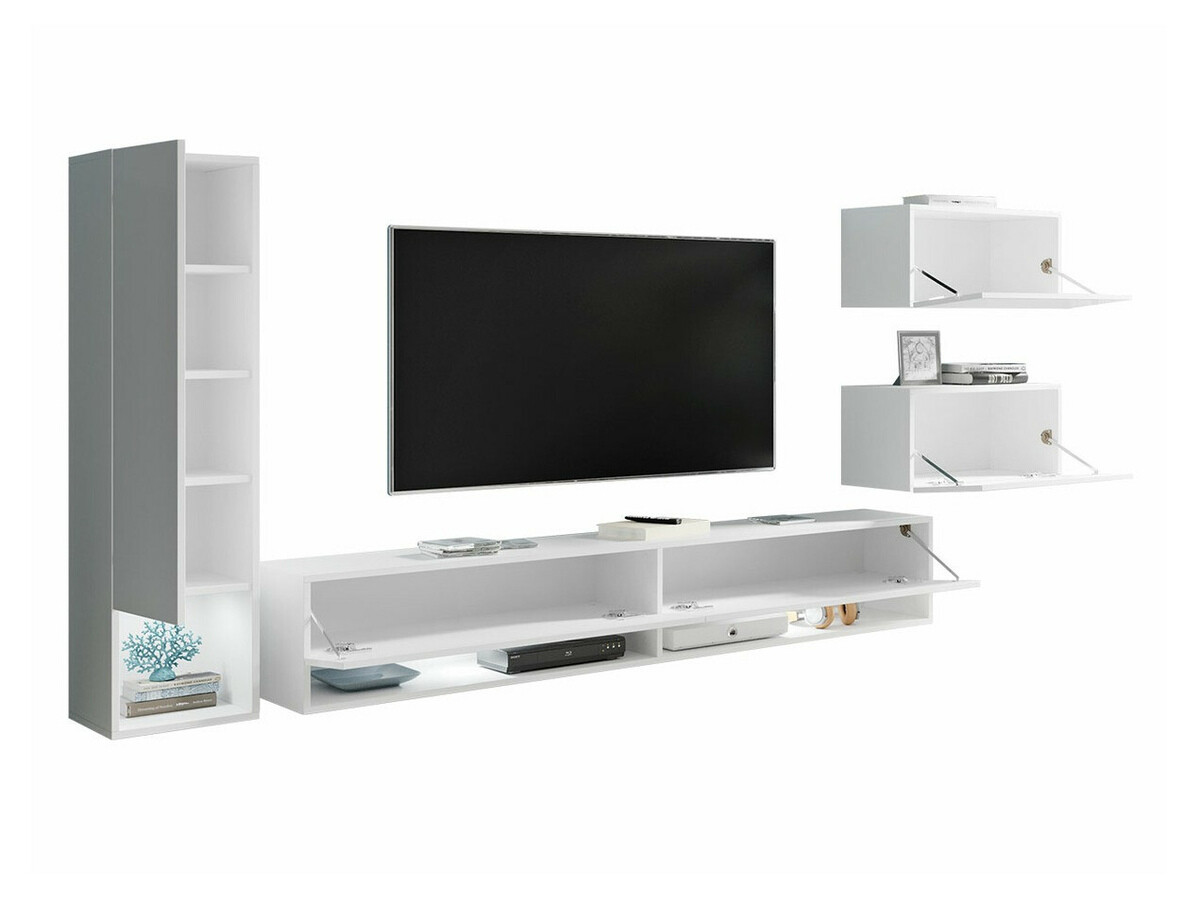 Ensemble de salon Sarasota 124 (Blanc + Blanc brillant)