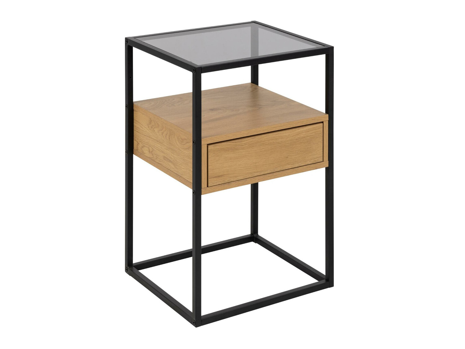 Table de chevet Norsica 695 (Noir + Chêne sauvage)