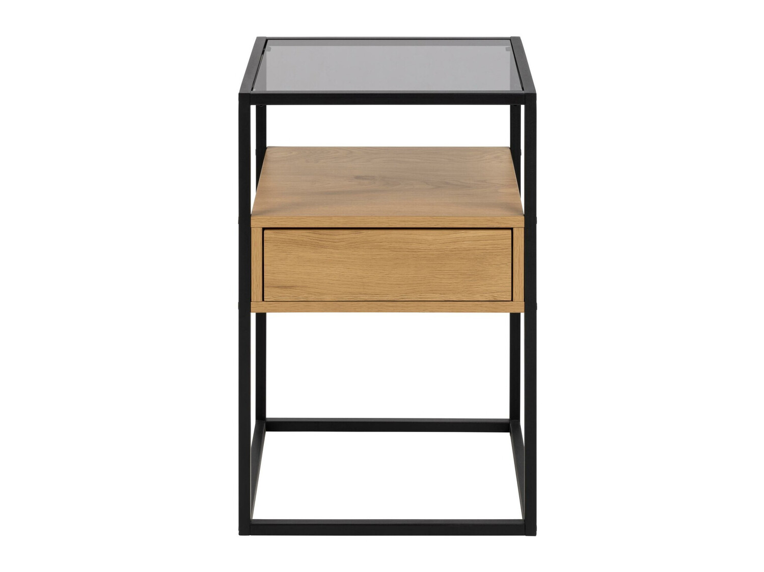 Table de chevet Norsica 695 (Noir + Chêne sauvage)