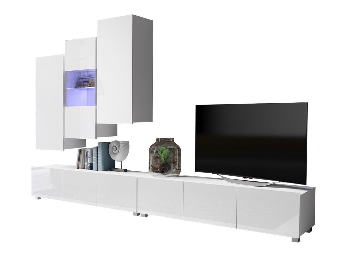 Ensemble de salon Remus XVII (Blanc + Blanc brillant)