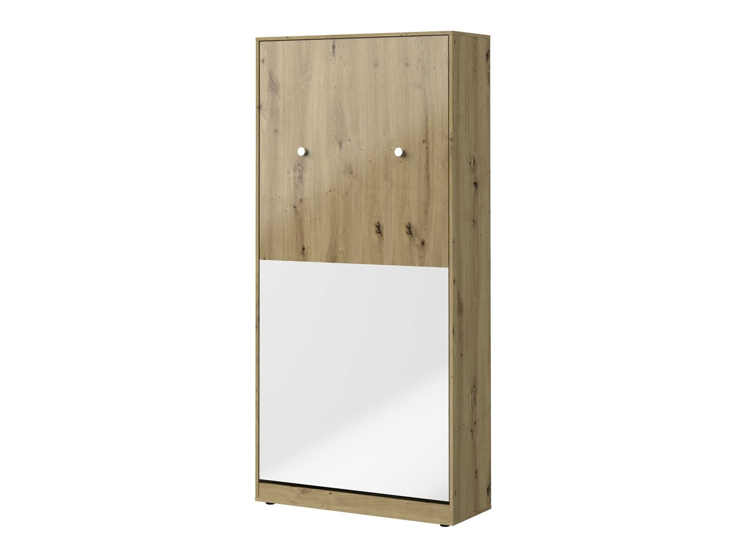 Lit escamotable Mirelbu 113 (Chêne Artisan + Blanc brillant)