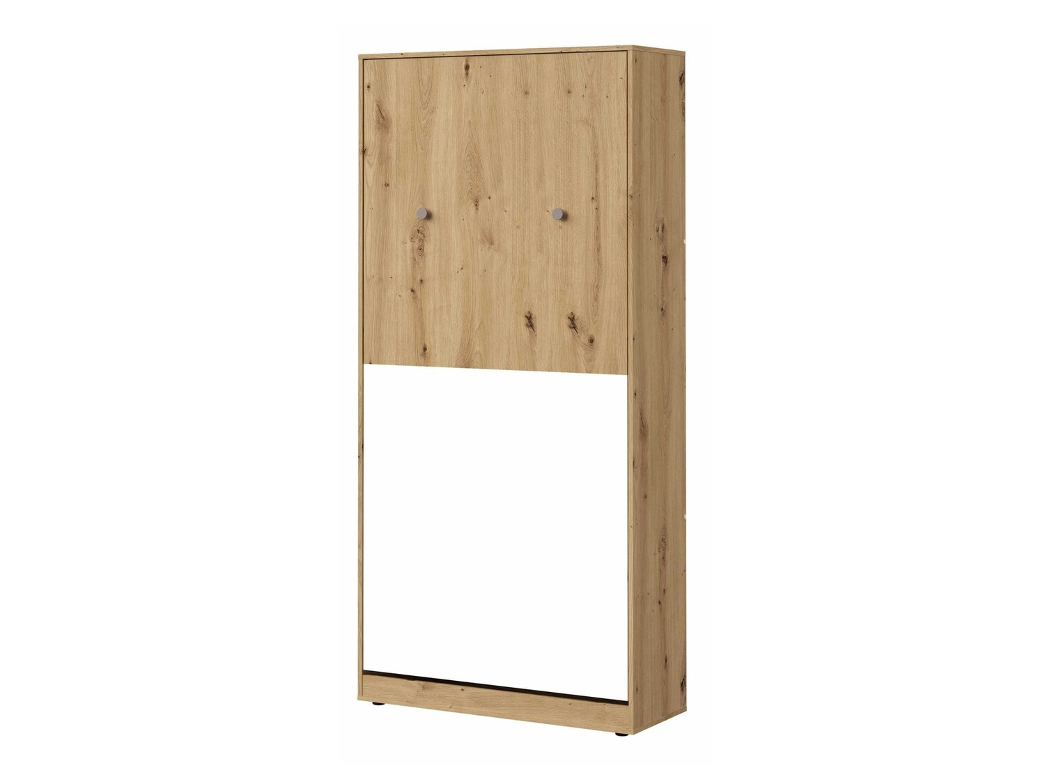 Lit escamotable Mirelbu 113 (Chêne Artisan + Blanc + Gris)