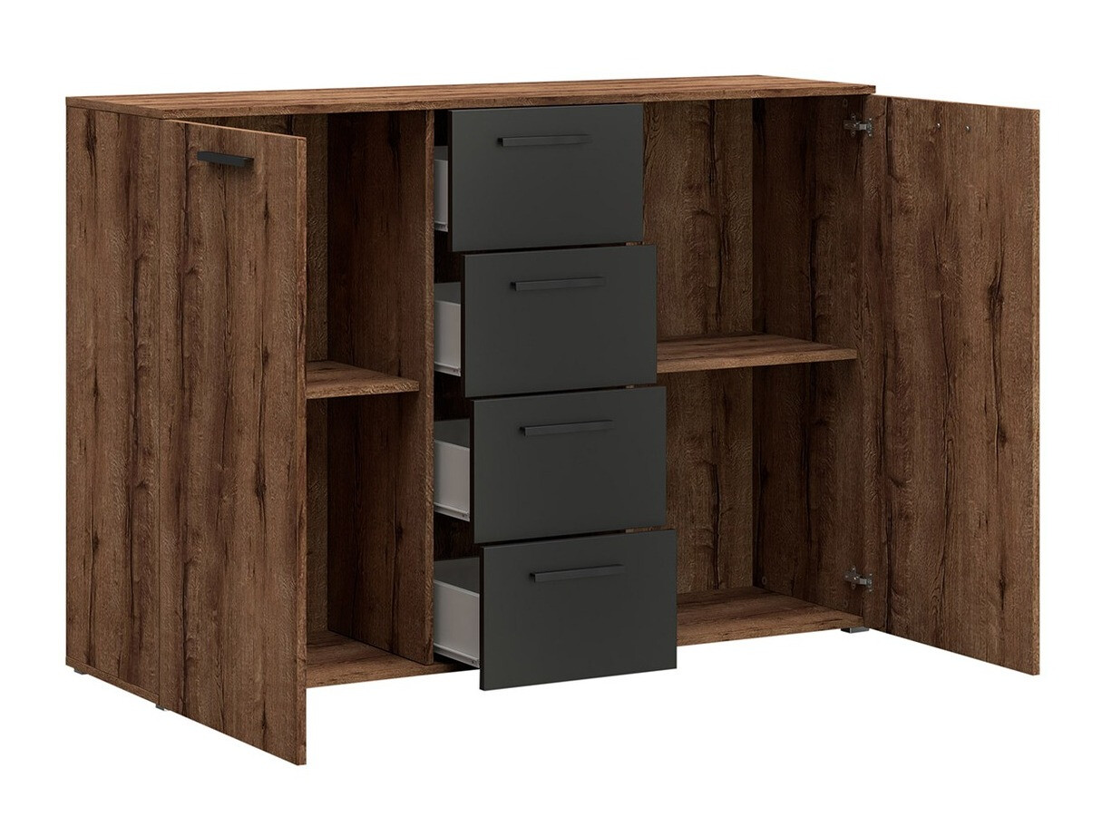 Commode Levruvu 108 (Chêne du Monastery + Noir)