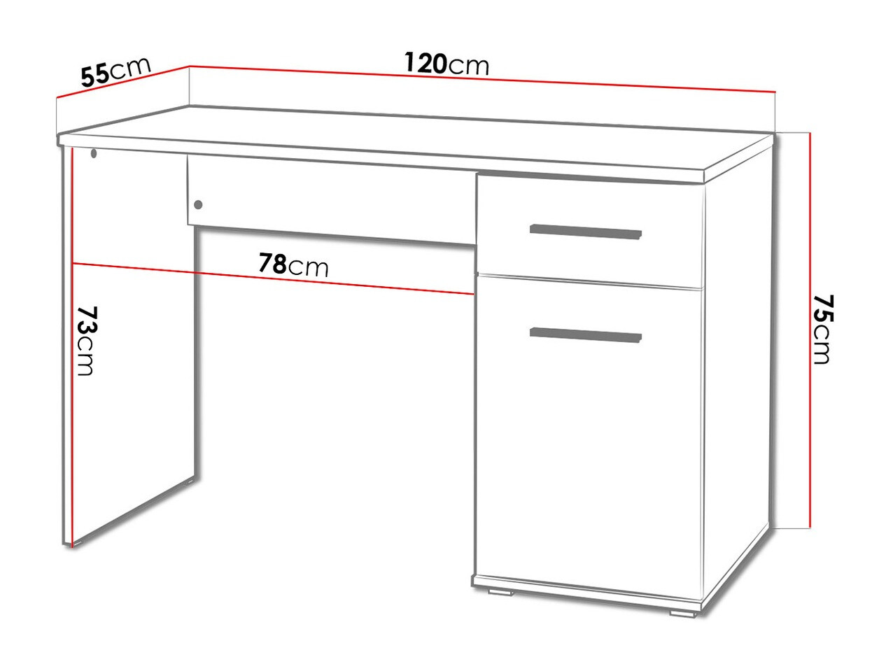 Bureau Cirveso 114 (Blanc + Blanc brillant)