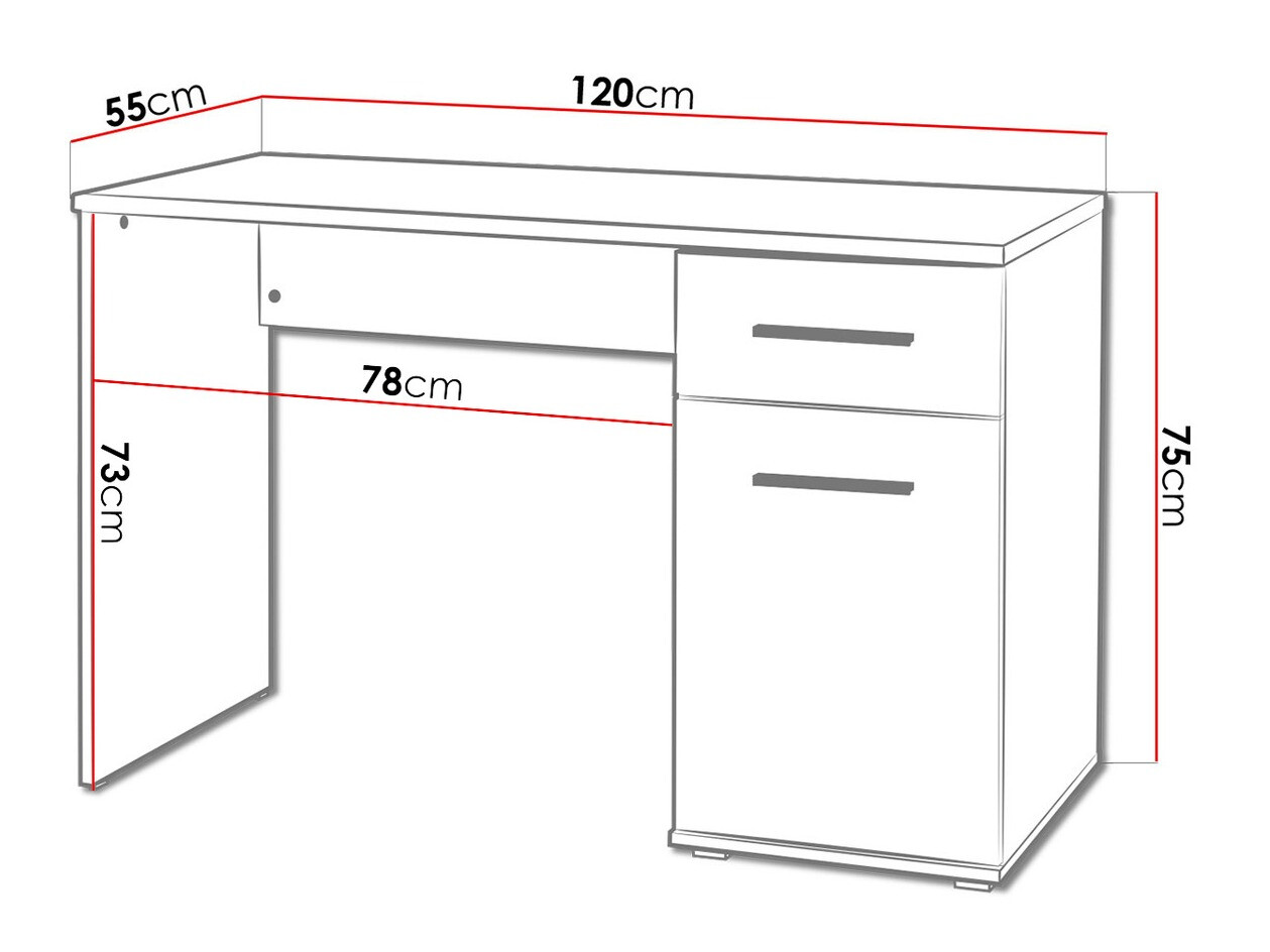 Bureau Cirveso 114 (Sonoma chêne + Blanc brillant)