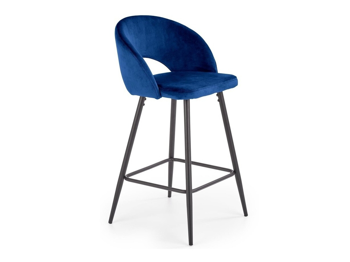 Chaise de bar mi-hauteur Houston 881 (Bleu foncé + Noir)