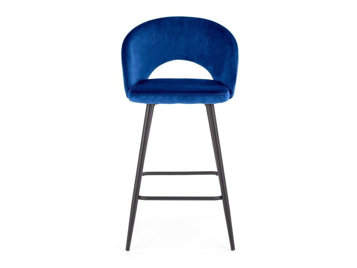 Chaise de bar mi-hauteur Houston 881 (Bleu foncé + Noir)