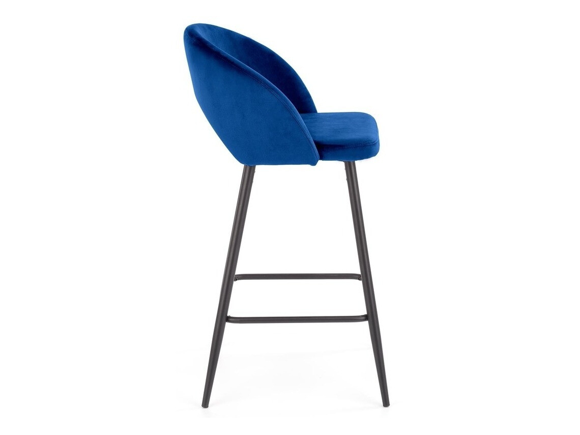 Chaise de bar mi-hauteur Houston 881 (Bleu foncé + Noir)