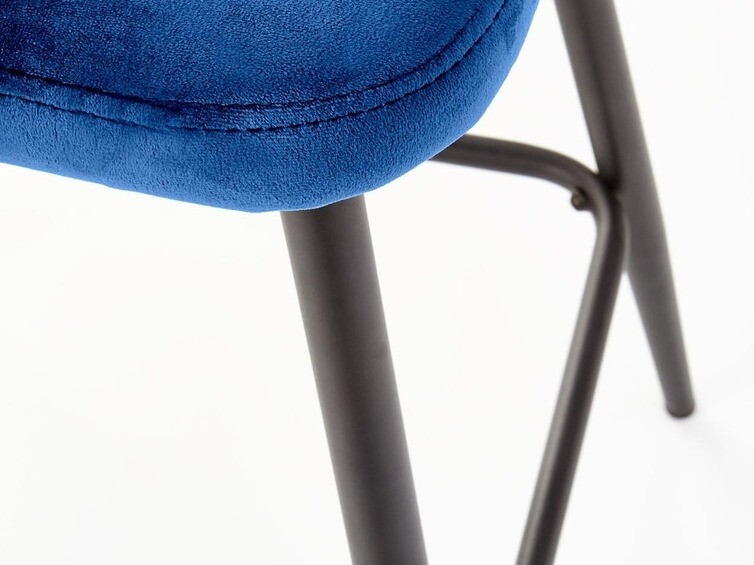 Chaise de bar mi-hauteur Houston 881 (Bleu foncé + Noir)