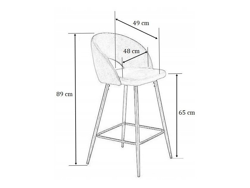 Chaise de bar mi-hauteur Houston 881 (Gris + Noir)