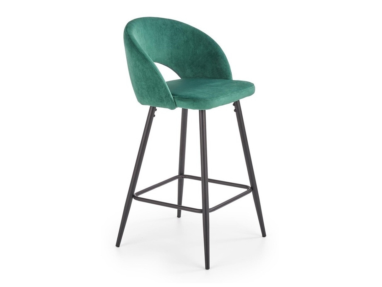 Chaise de bar mi-hauteur Houston 881 (Vert foncé + Noir)