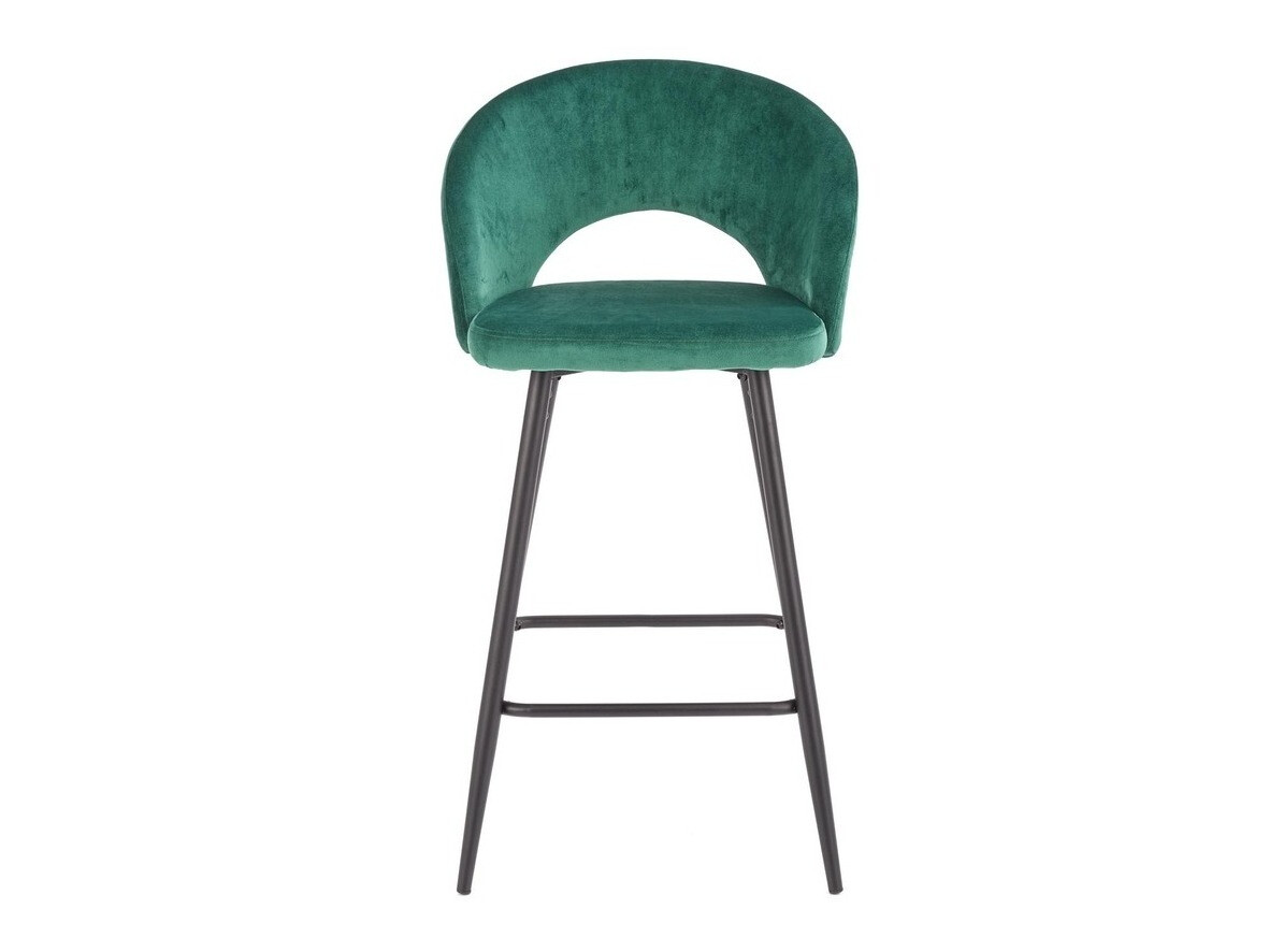Chaise de bar mi-hauteur Houston 881 (Vert foncé + Noir)