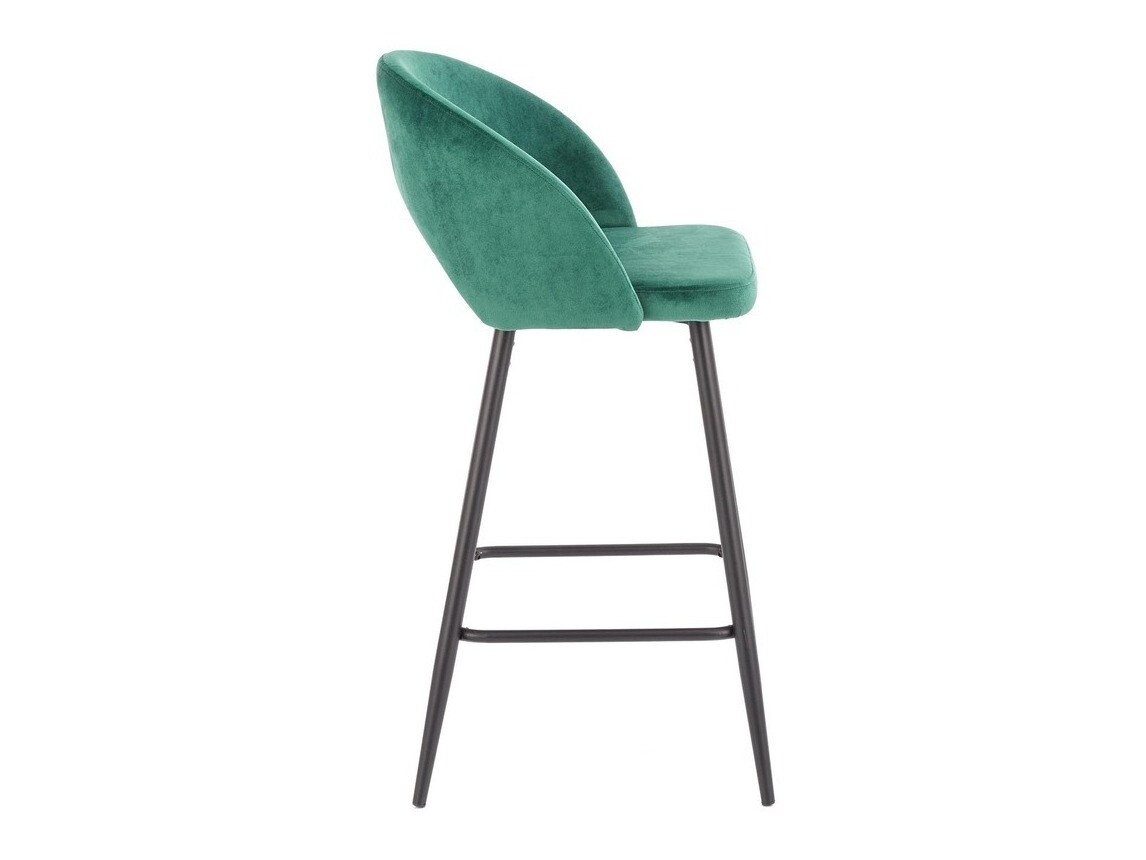 Chaise de bar mi-hauteur Houston 881 (Vert foncé + Noir)
