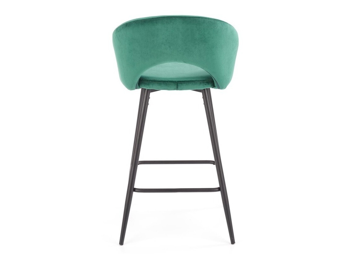 Chaise de bar mi-hauteur Houston 881 (Vert foncé + Noir)
