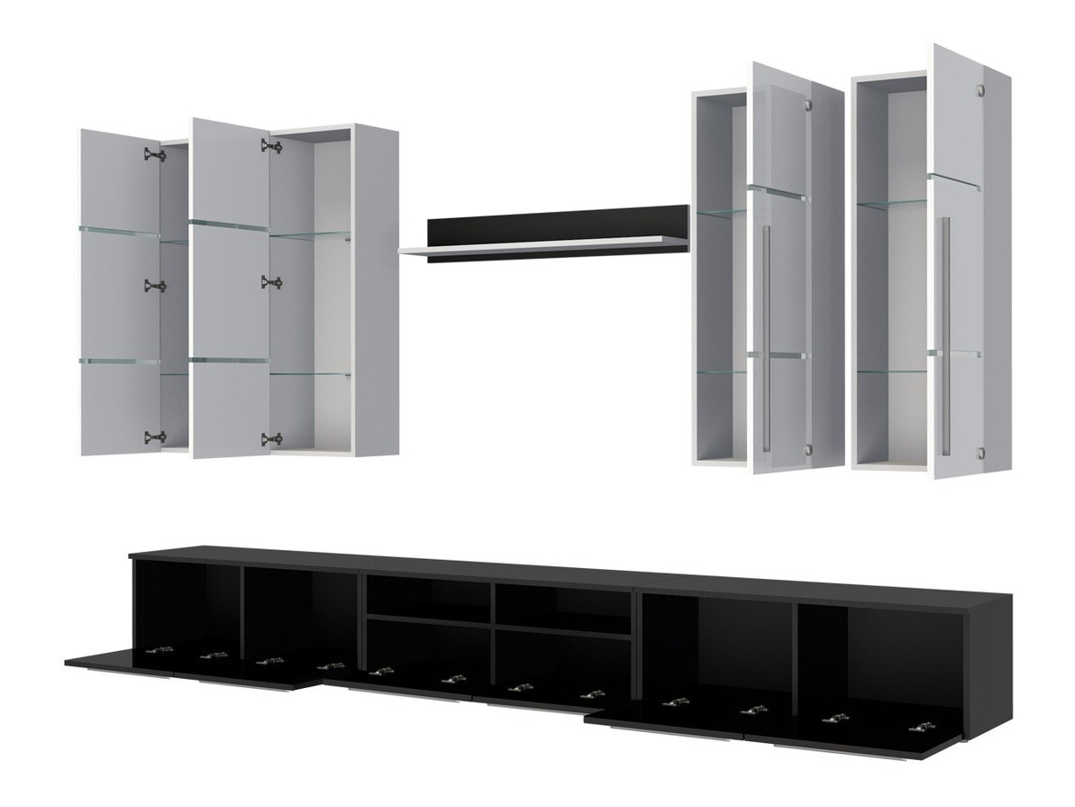 Ensemble de salon Nashville 102 (Blanc + Blanc brillant)