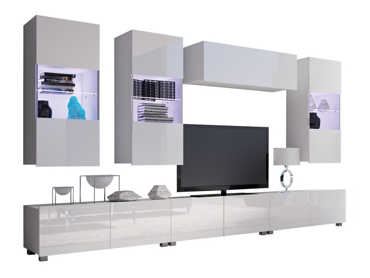 Ensemble de salon Remus XI (Blanc + Blanc brillant)