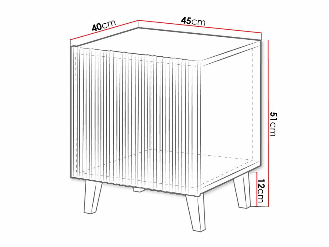 Table de chevet Dicto (Blanc + Noir) (2pcs.)