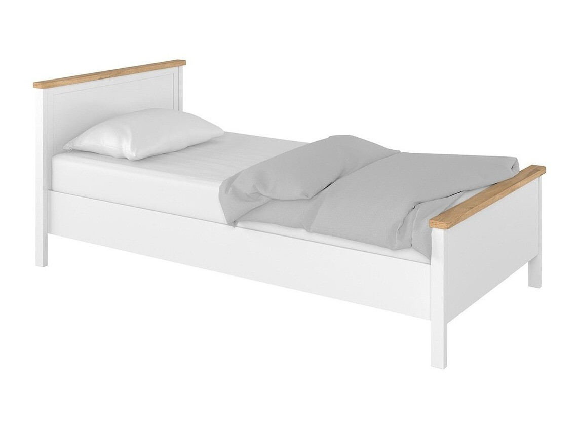 Lit Romelbo 148 (Blanc + Chêne)