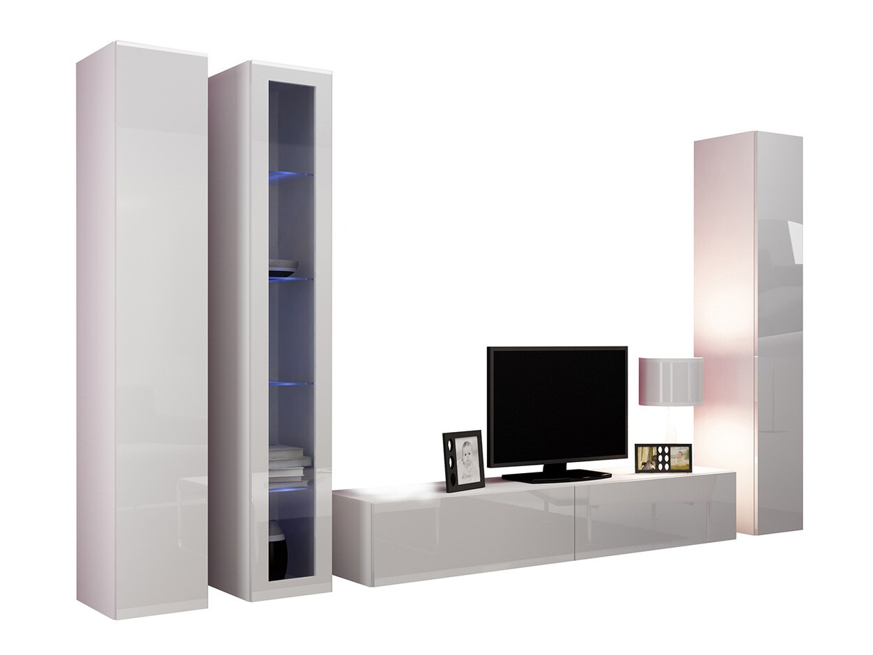 Ensemble de salon Venenou 101 (Blanc + Blanc brillant)