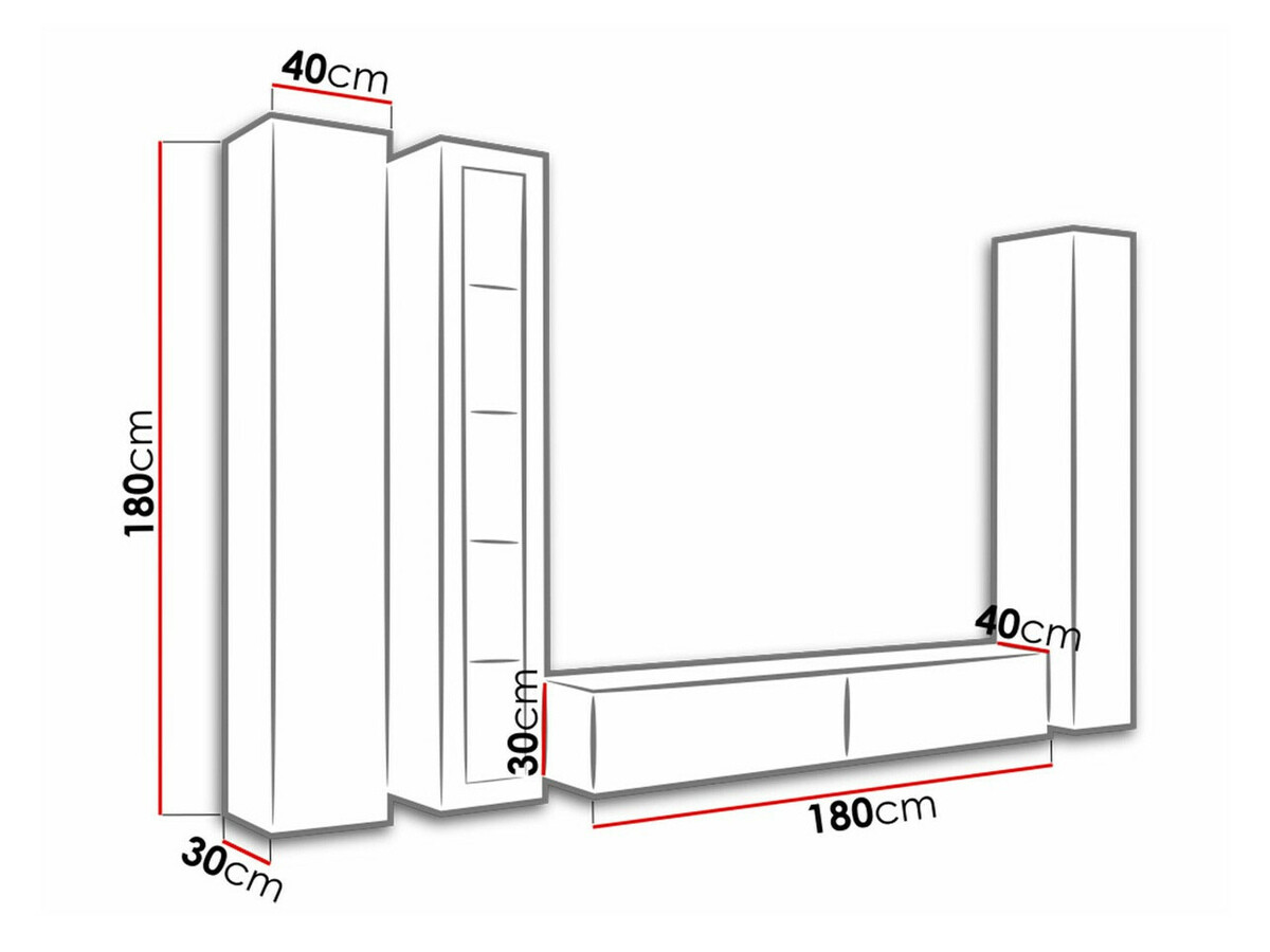 Ensemble de salon Venenou 101 (Blanc + Blanc brillant)
