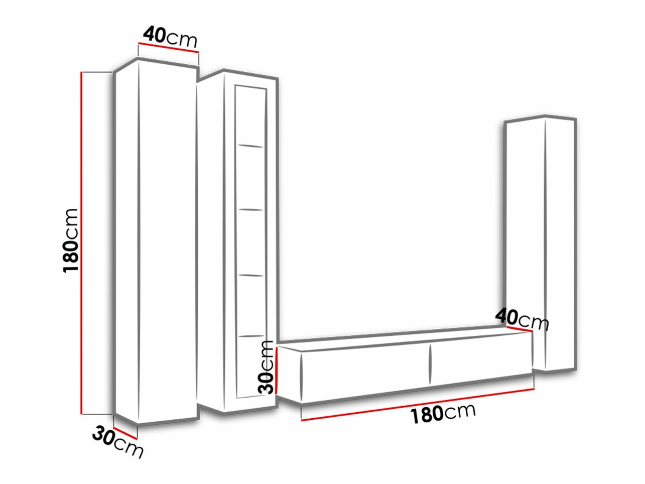 Ensemble de salon Venenou 101 (Gris + Gris brillant)
