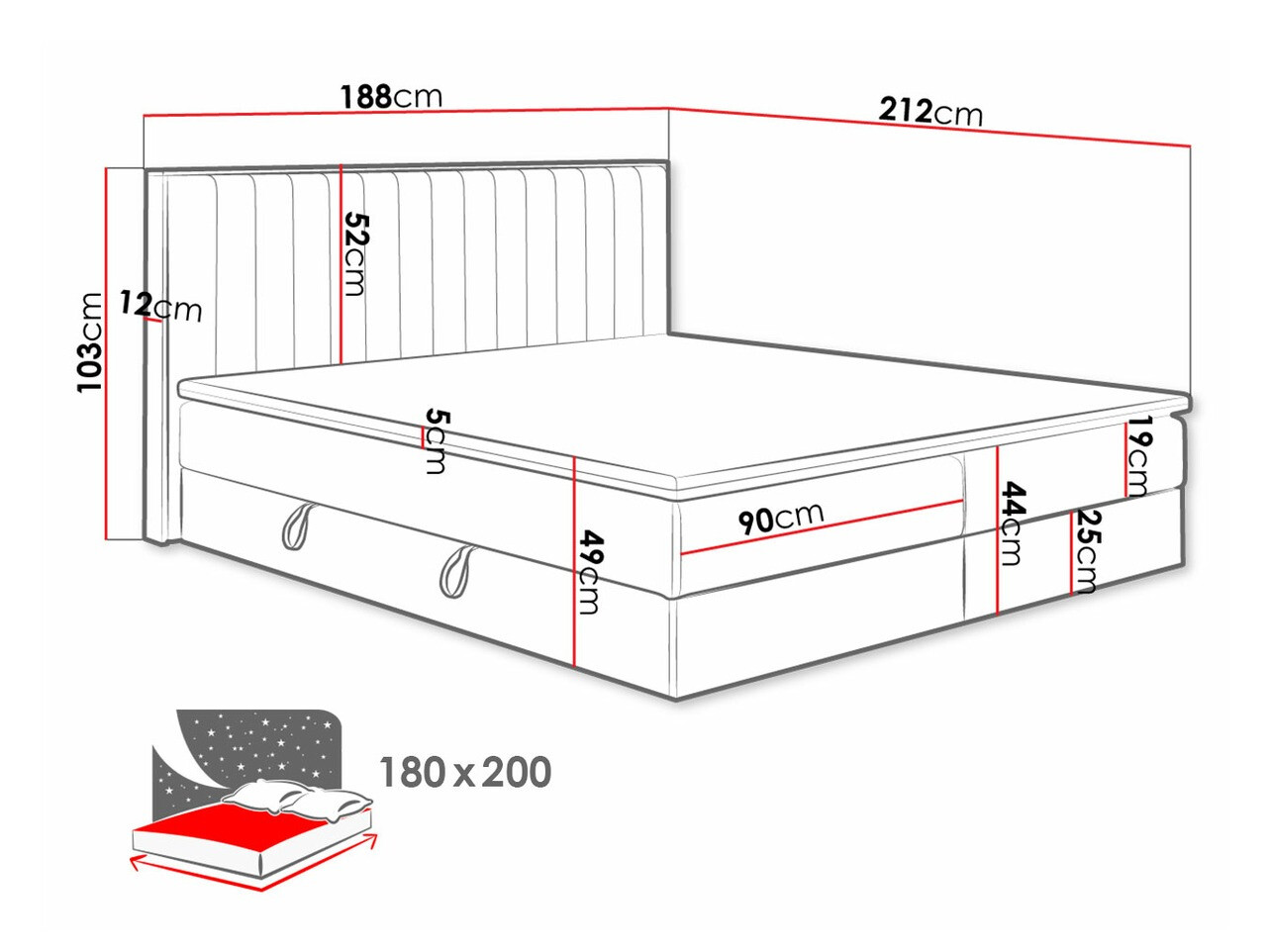 Lit boxspring ComfiDream Odelra (Soro 100)