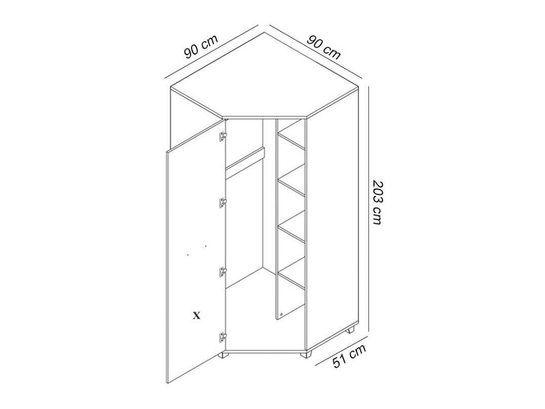 Armoire d'angle Murrieta 108 (Sonoma chêne)