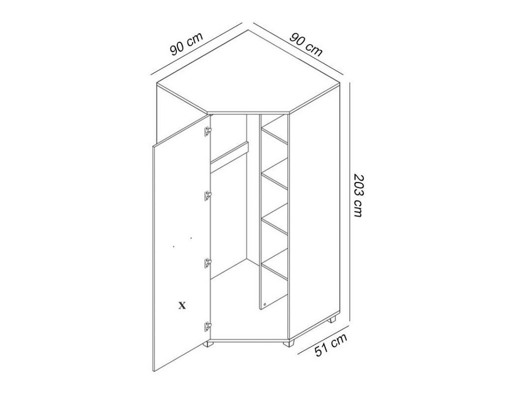 Armoire d'angle Murrieta 108 (Wengué)
