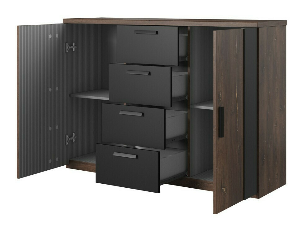 Ensemble de chambre Felelie 107 (Chêne Flagstaf foncé + Cuivre)