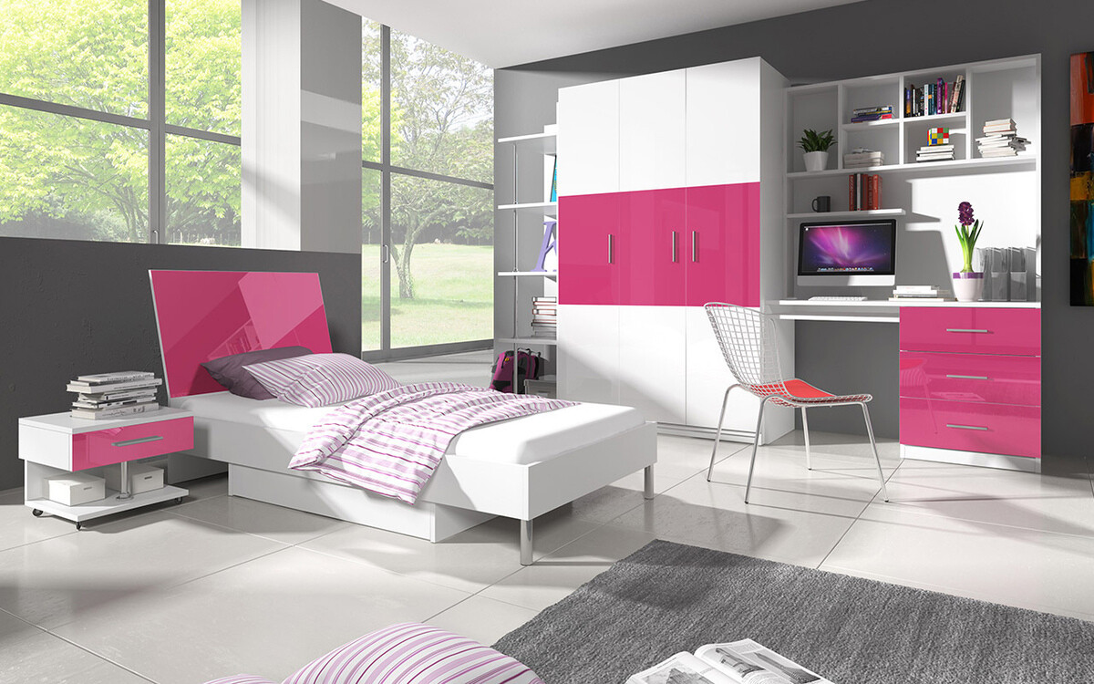 Lit Campus (Blanc + Rose brillant)