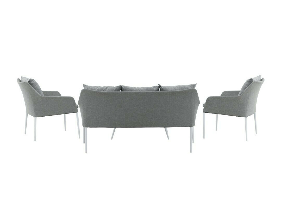Ensemble de mobilier de jardin Dallas 3116 (Gris clair + Blanc)