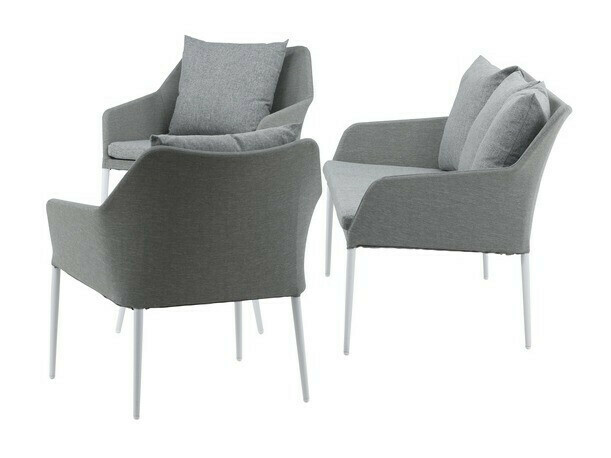 Ensemble de mobilier de jardin Dallas 3116 (Gris clair + Blanc)