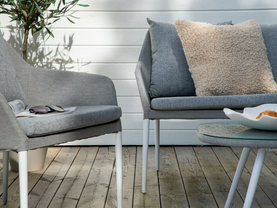 Ensemble de mobilier de jardin Dallas 3116 (Gris clair + Blanc)