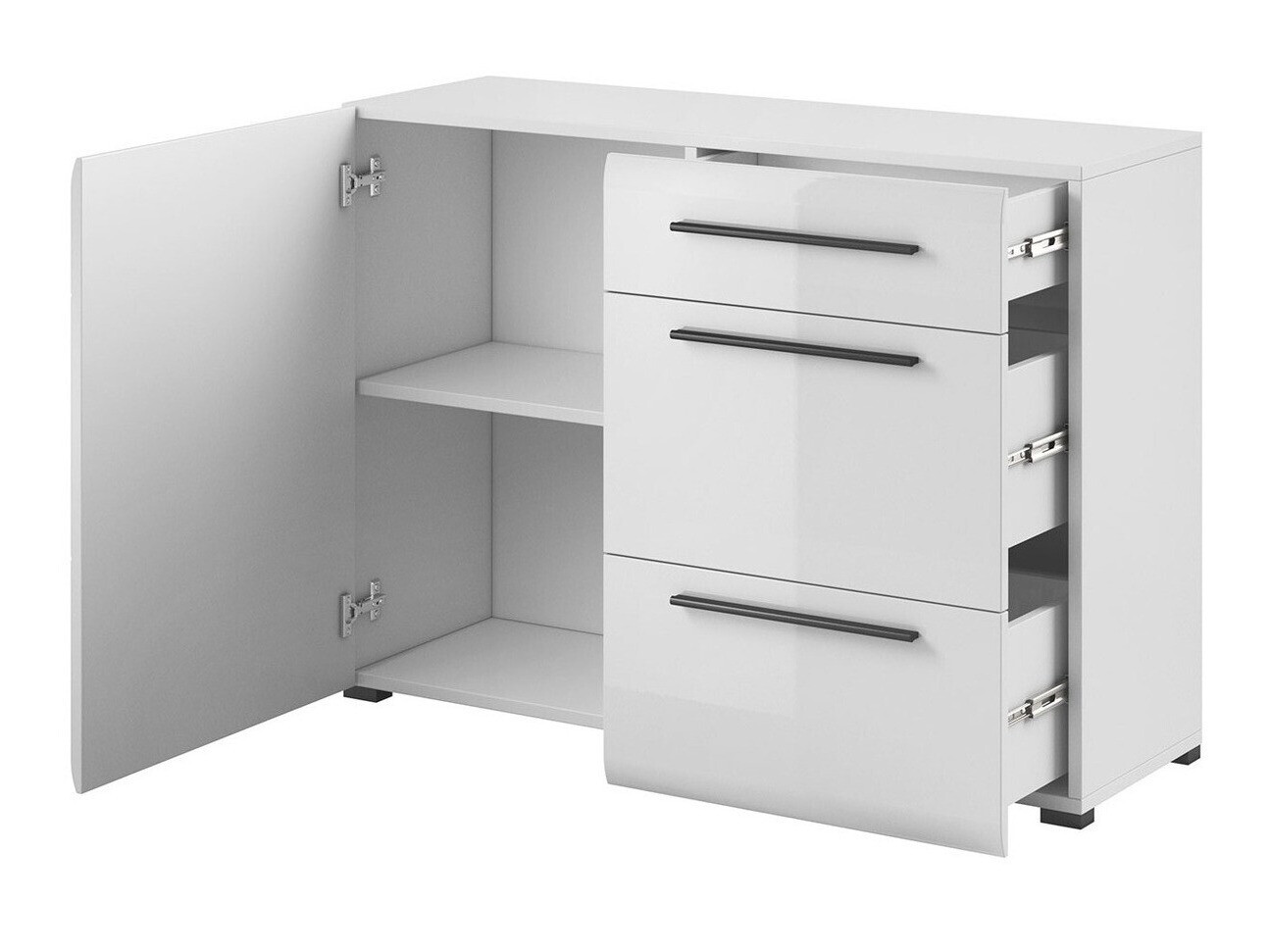 Commode Ophsalu 107 (Blanc + Blanc brillant)