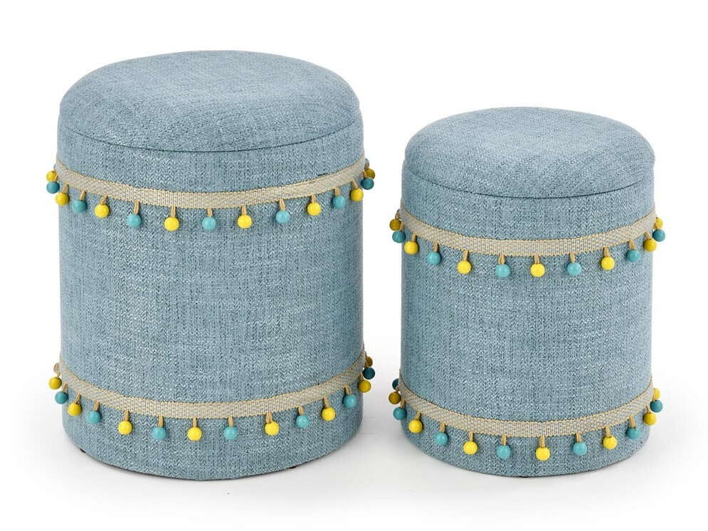 Ensemble de poufs Houston 1155 (Bleu clair)