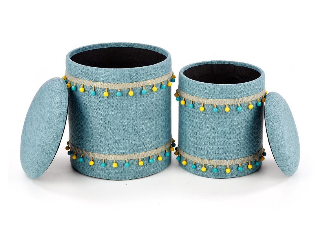 Ensemble de poufs Houston 1155 (Bleu clair)