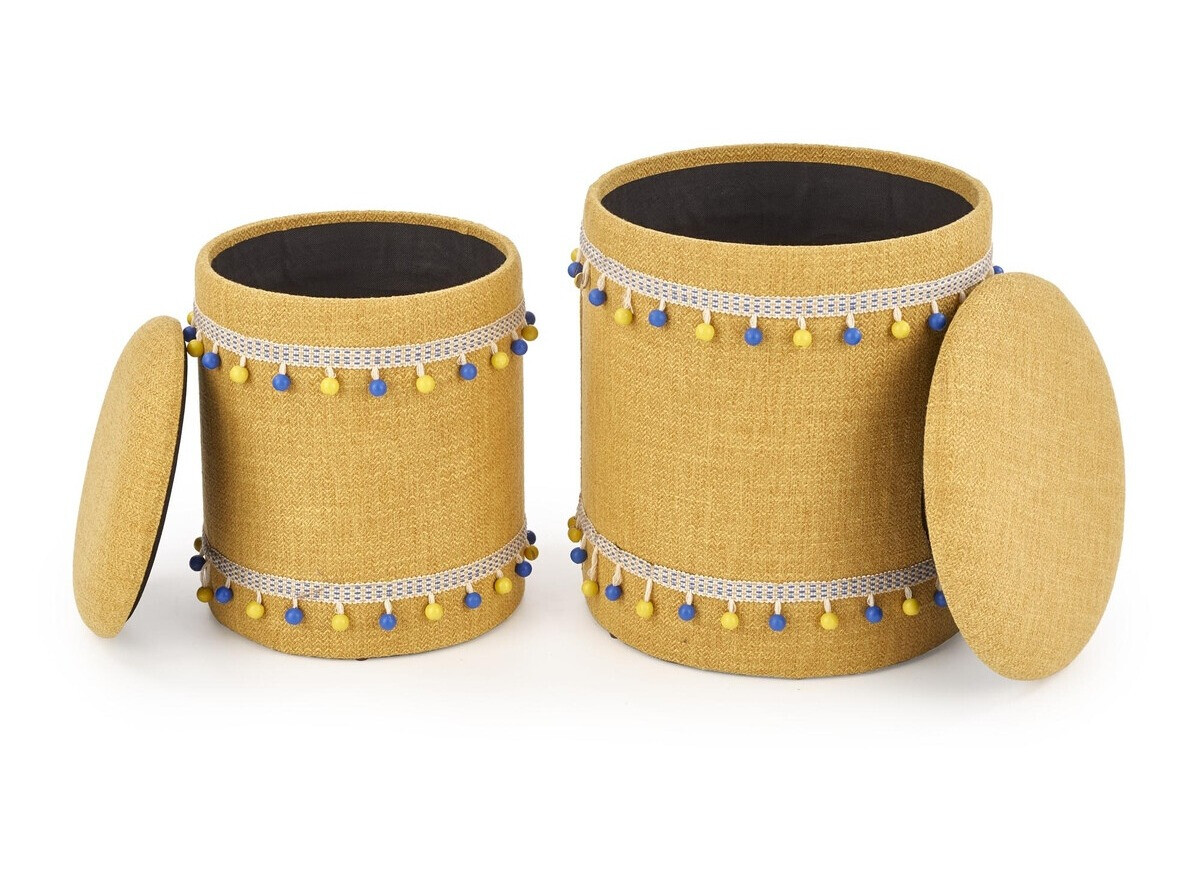 Ensemble de poufs Houston 1155 (Jaune)