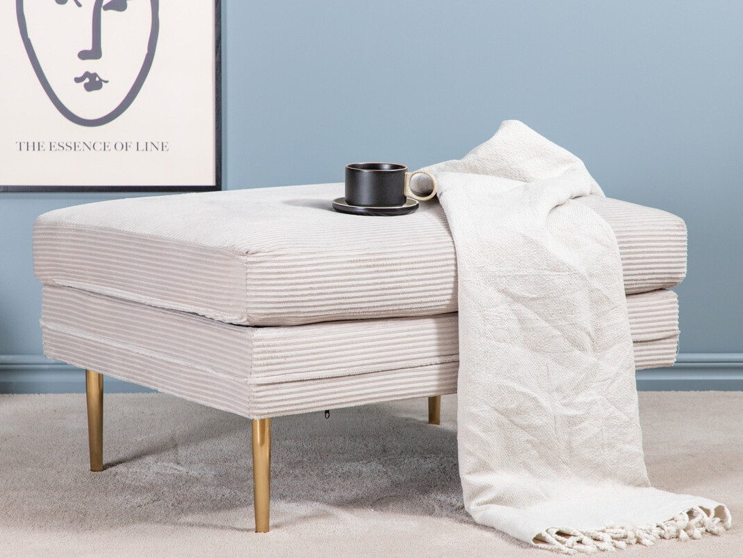 Banc rembourré Dallas 2653 (Beige + Doré)