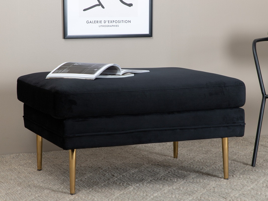 Banc rembourré Dallas 2653 (Noir + Doré)