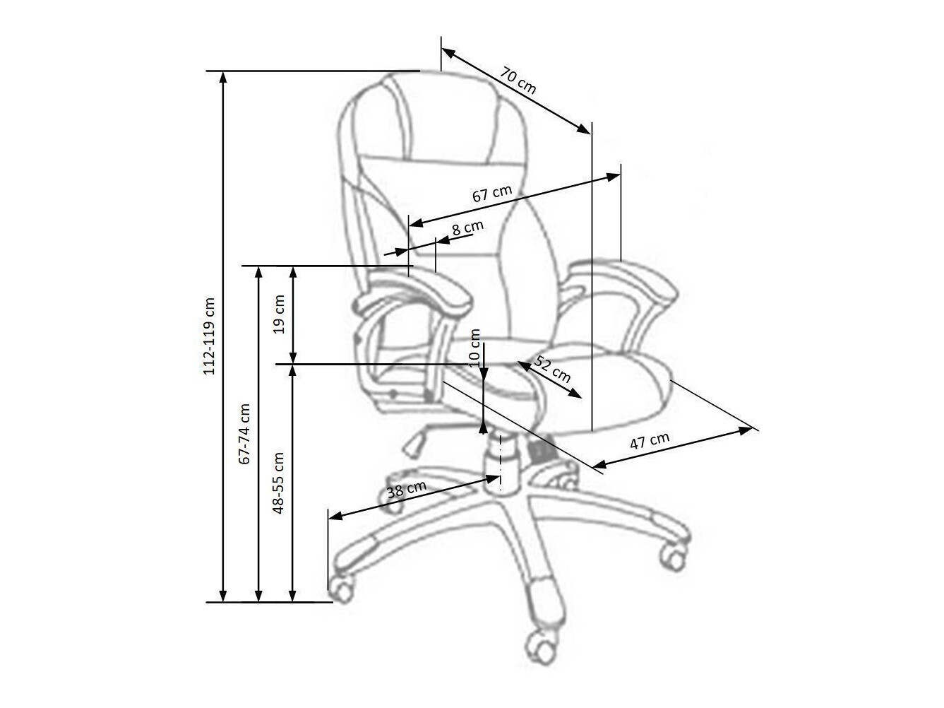 Chaise de bureau Houston 189 (Brun clair)