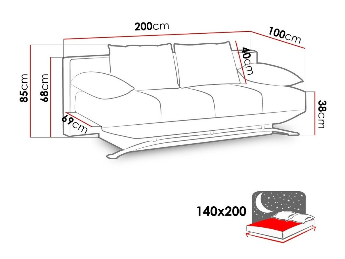 Canapé convertible Velum (Aura 01)