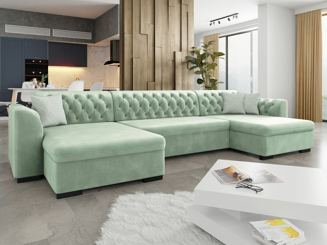 Chesterfield canapé d'angle Comfivo 255 (Magic Velvet 2227 + Evo 29)