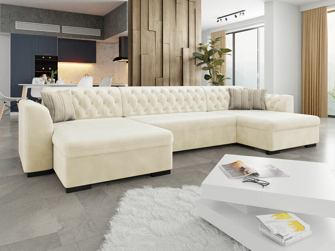 Chesterfield canapé d'angle Comfivo 255 (Magic Velvet 2250 + Senegal 825)