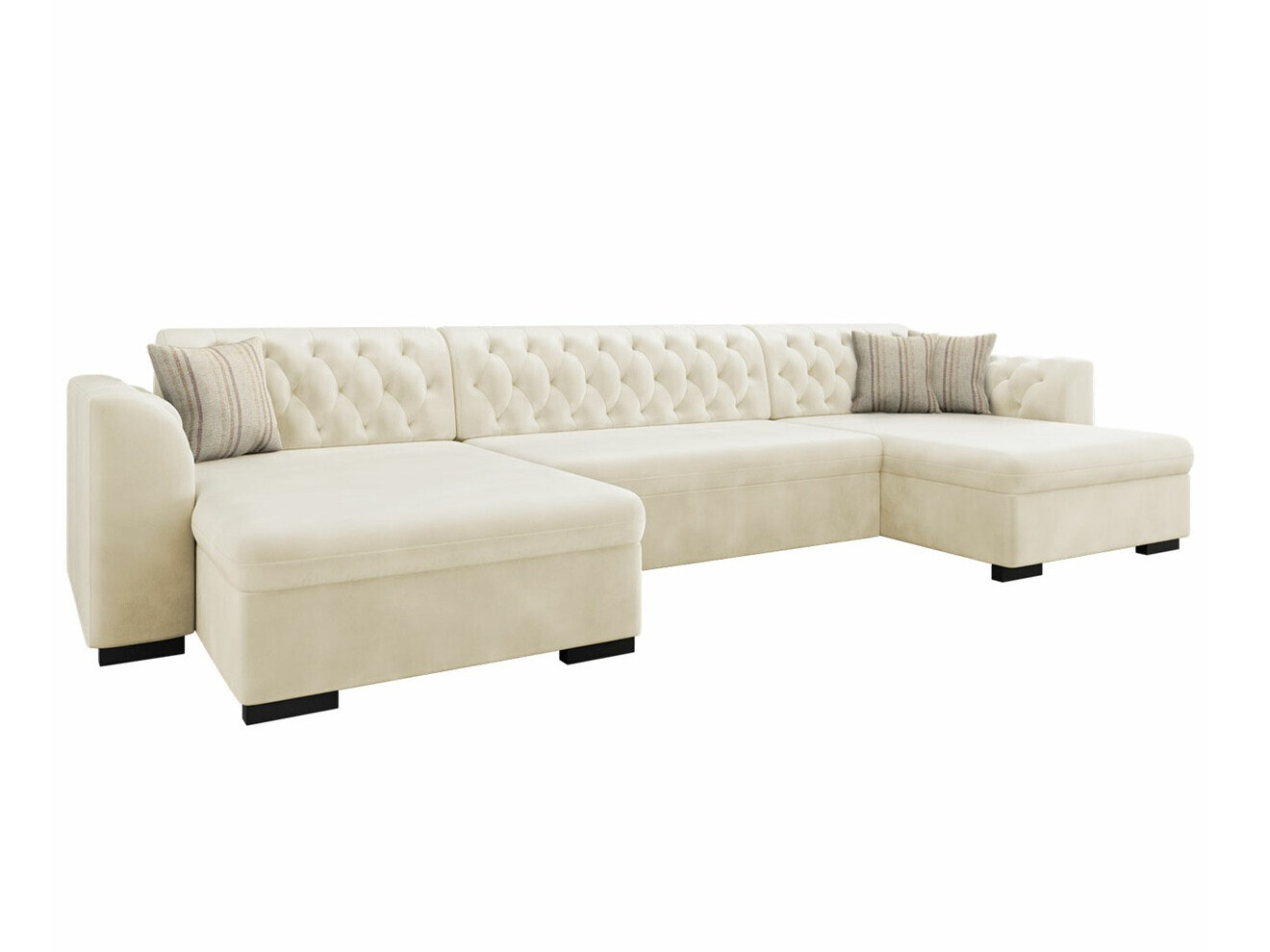 Chesterfield canapé d'angle Comfivo 255 (Magic Velvet 2250 + Senegal 825)