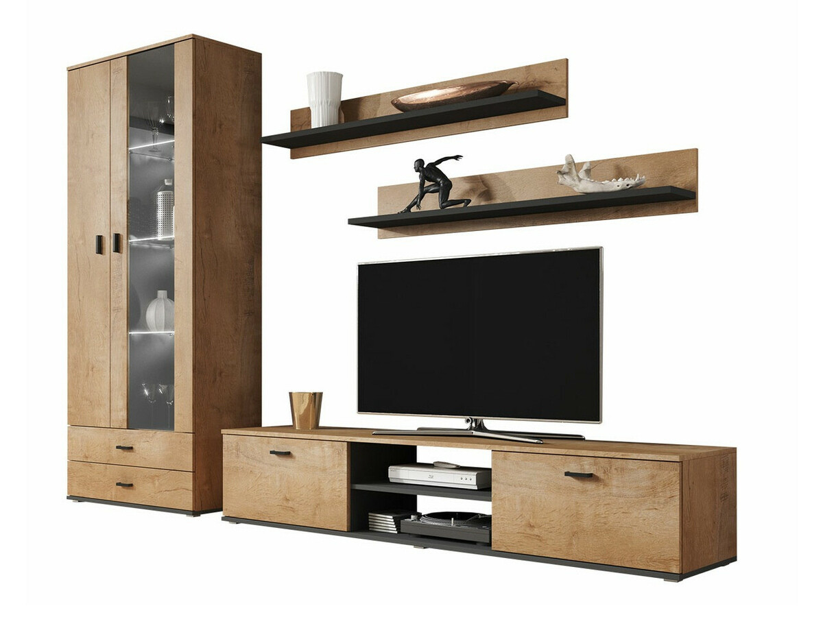 Ensemble de salon Tornola 115 (Chêne de Lefkas + Noir)