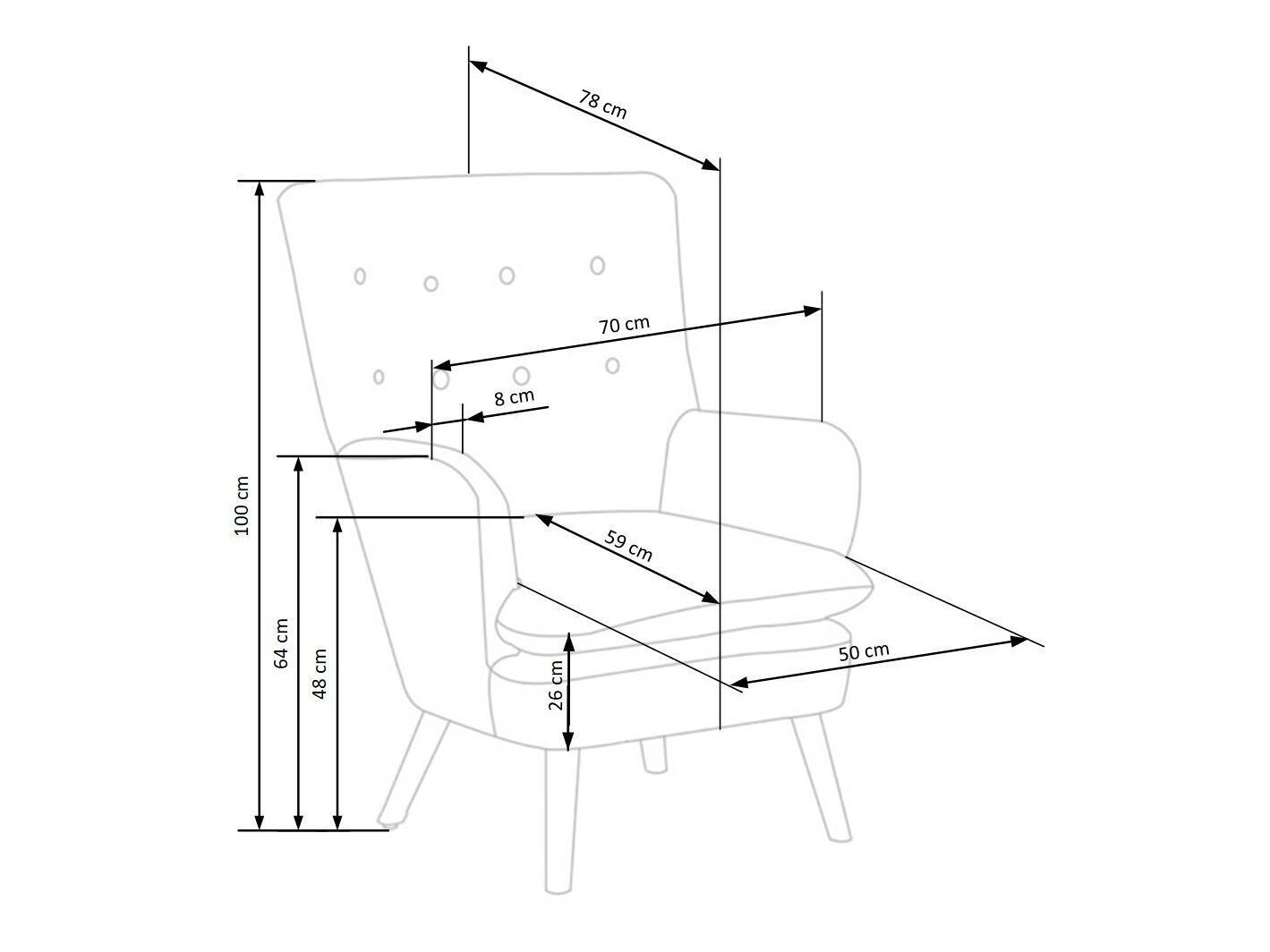 Fauteuil Houston 838 (Vert foncé + Clair bois)