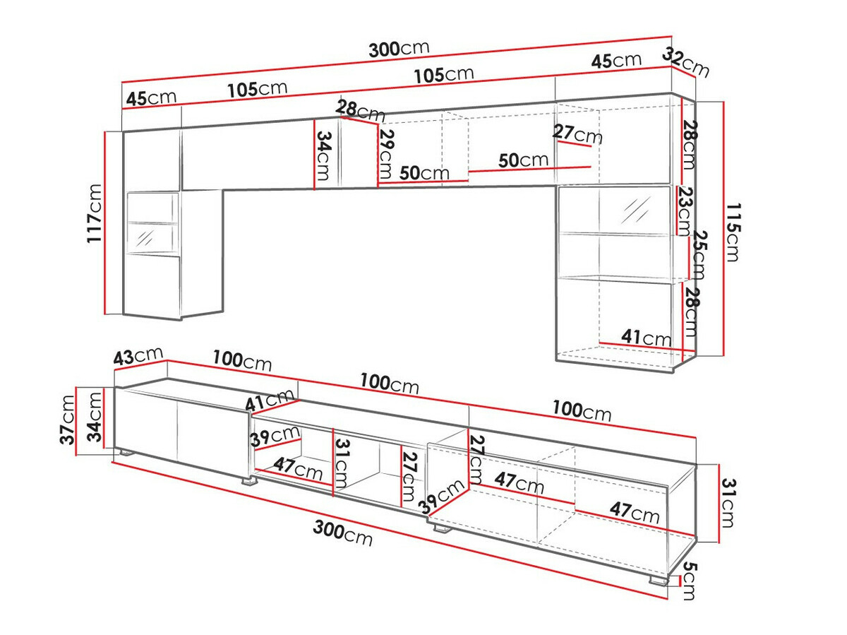 Ensemble de salon Remus XXIV (Noir + Noir brillant + Chêne Artisan)